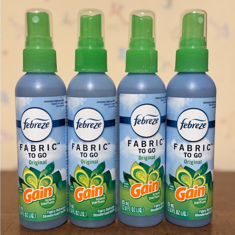 Febreze To Go Fabric Refresher 2.8 Ounce Spray, Gain Original Scent, 4 Pack